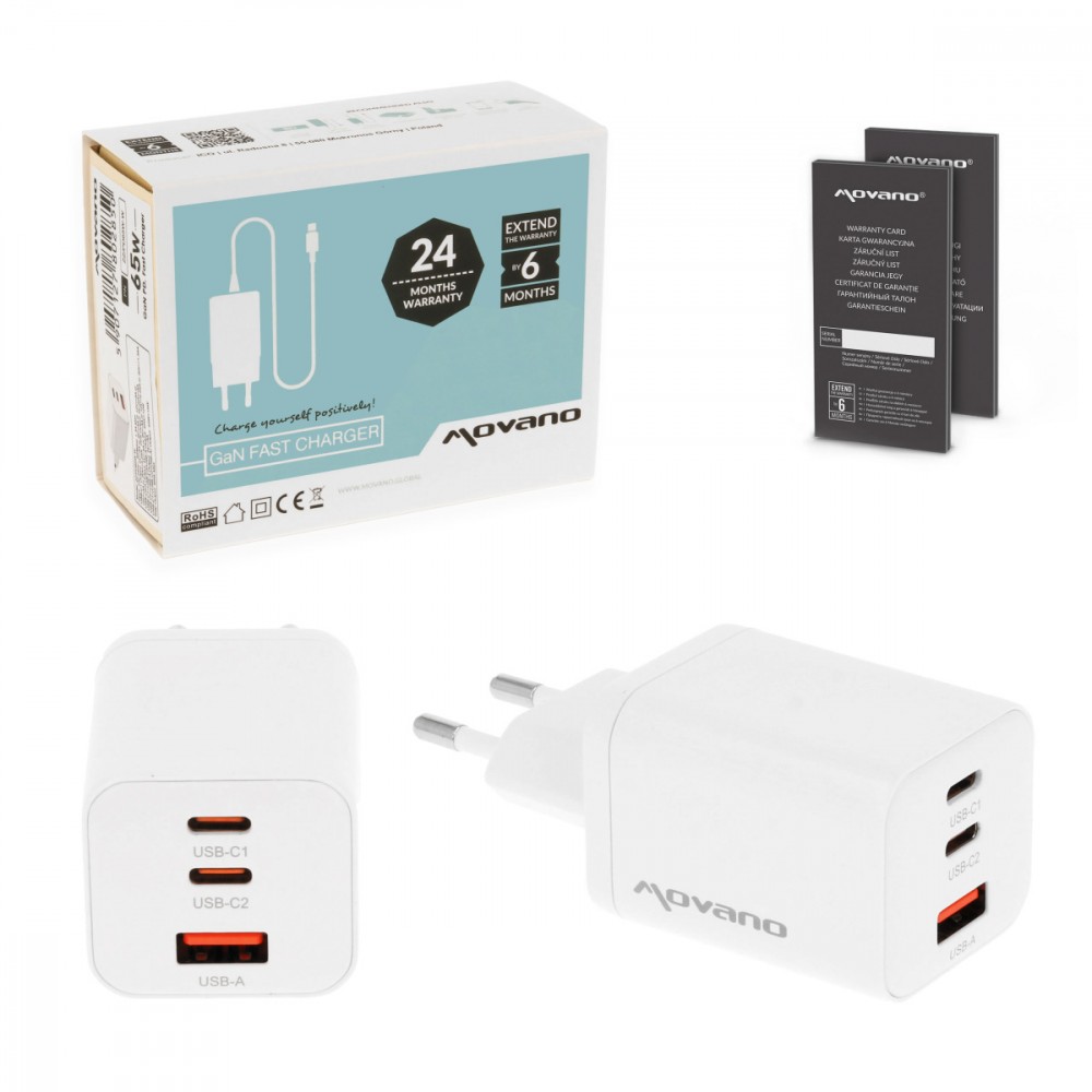 Movano GaN 65W 2x USB-C PD