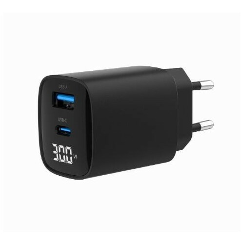 Gembird GaN Charger USB-A USB-C LCD