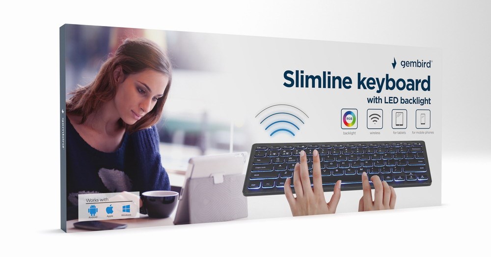 Gembird KB-BTRGB-01-DE keyboard Universal Bluetooth QWERTZ