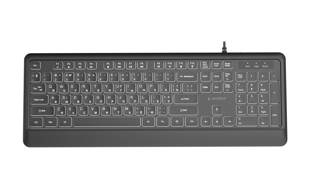 Gembird KB-UML-04-CYRL Slim wired backlight keyboard