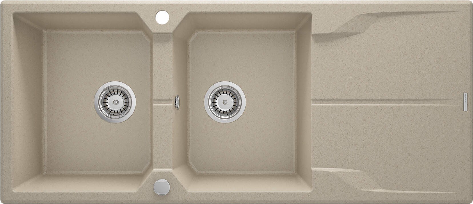 Deante Granite 2-bowl sink with drainer