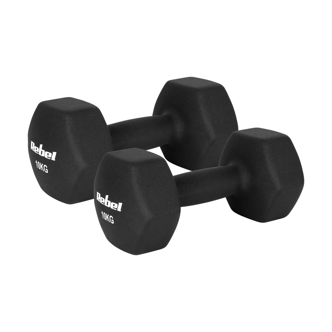 Rebel Hantelki żeliwne neoprenowe HEX 2x10kg