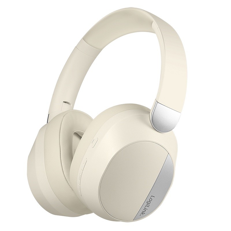 LogiLink  Headset, BT6.0, ANC, cream/silver