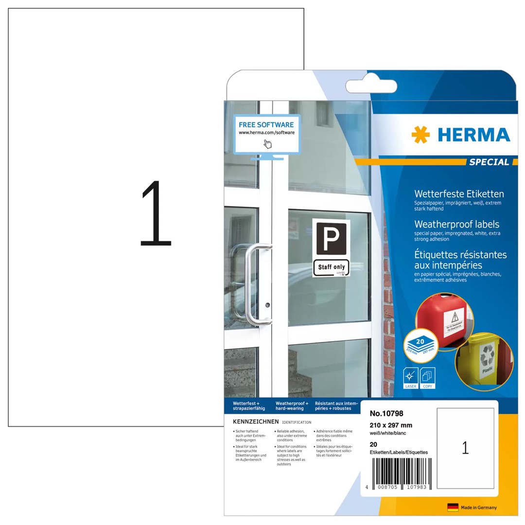 No name HERMA 10798 self-adhesive label