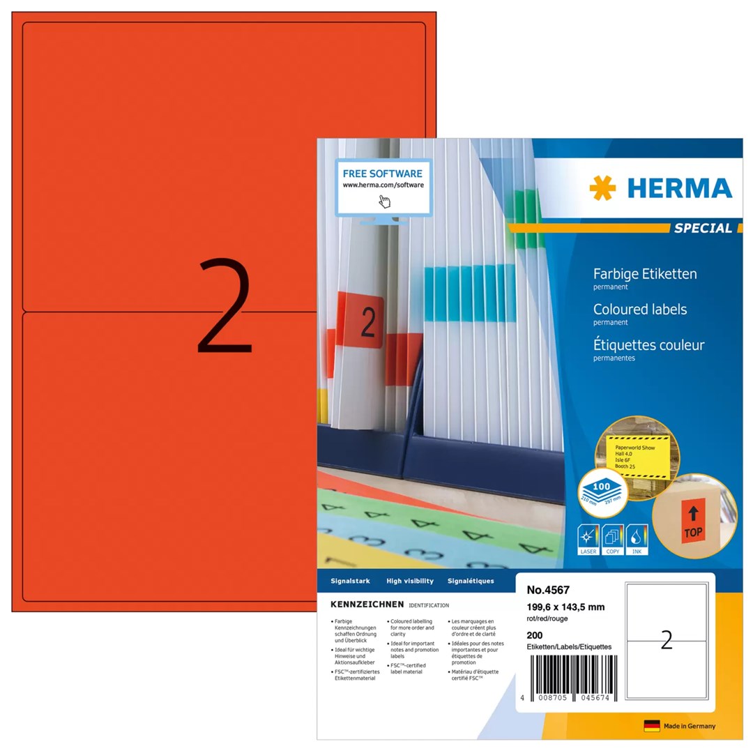No name HERMA 4567 self-adhesive label