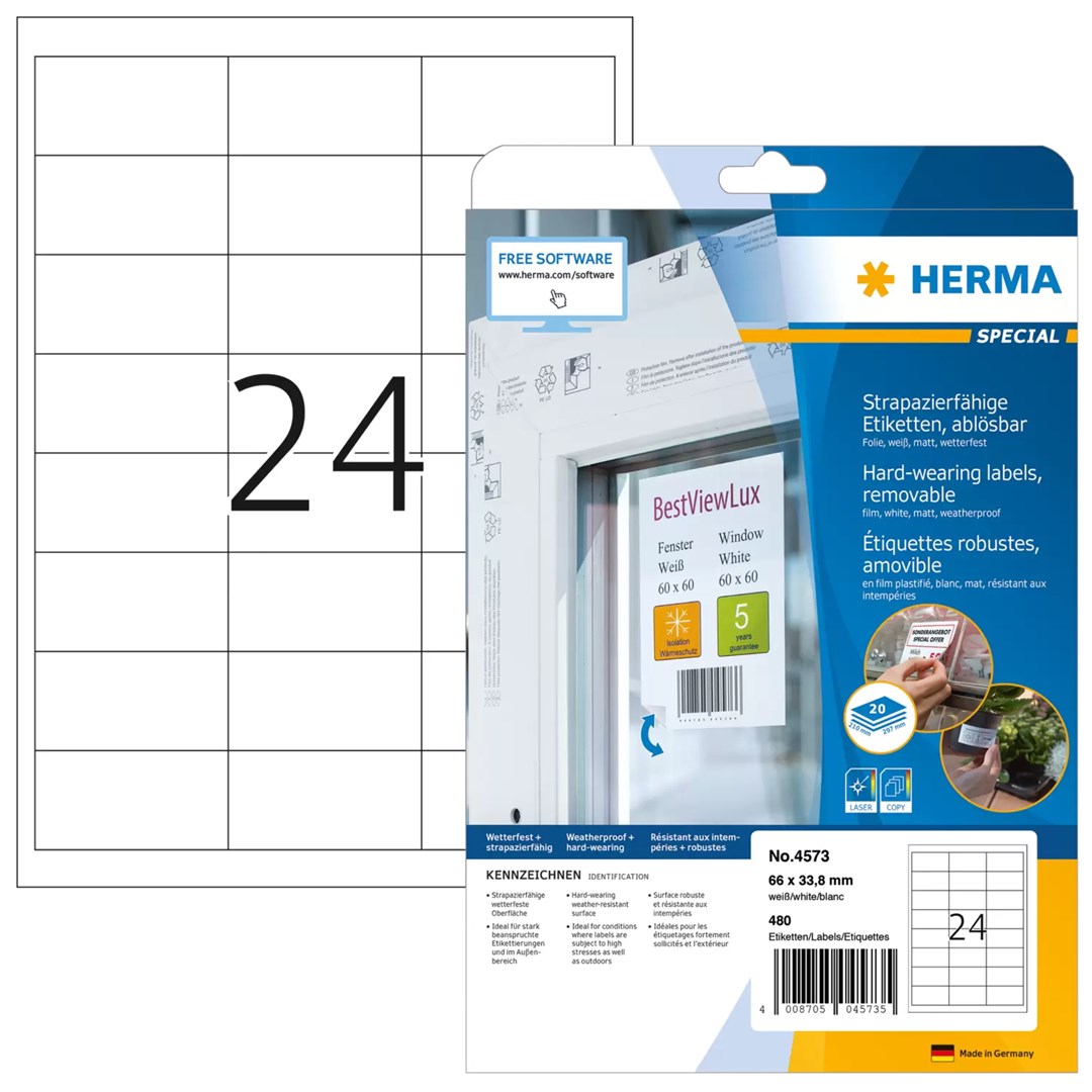 No name HERMA 4573 self-adhesive label