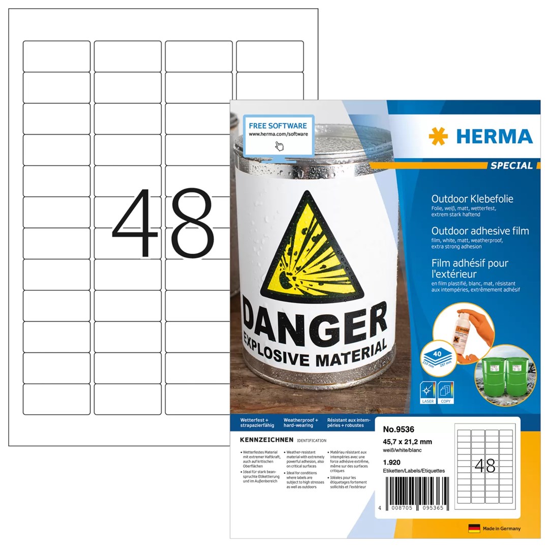 No name HERMA 9536 self-adhesive label