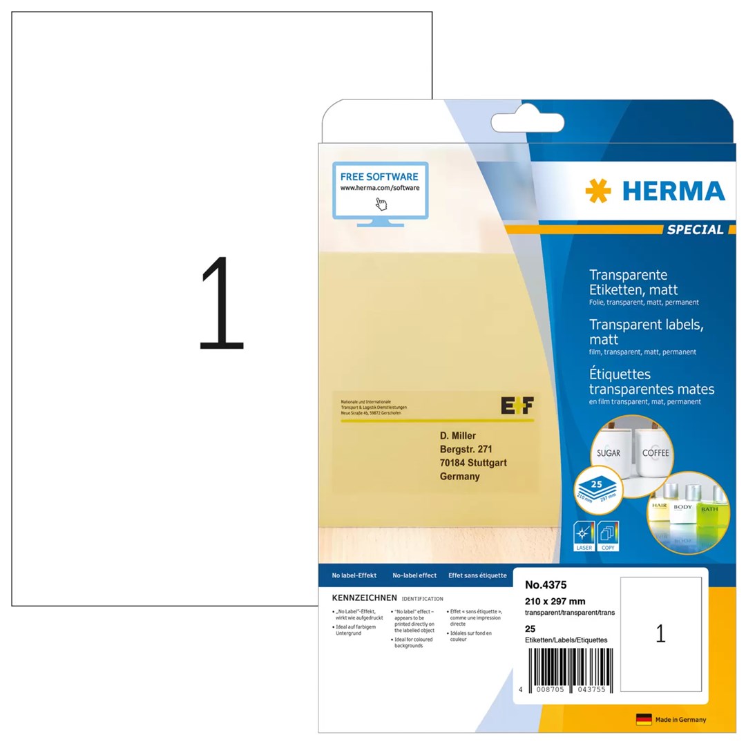 No name HERMA Labels transparent matt
