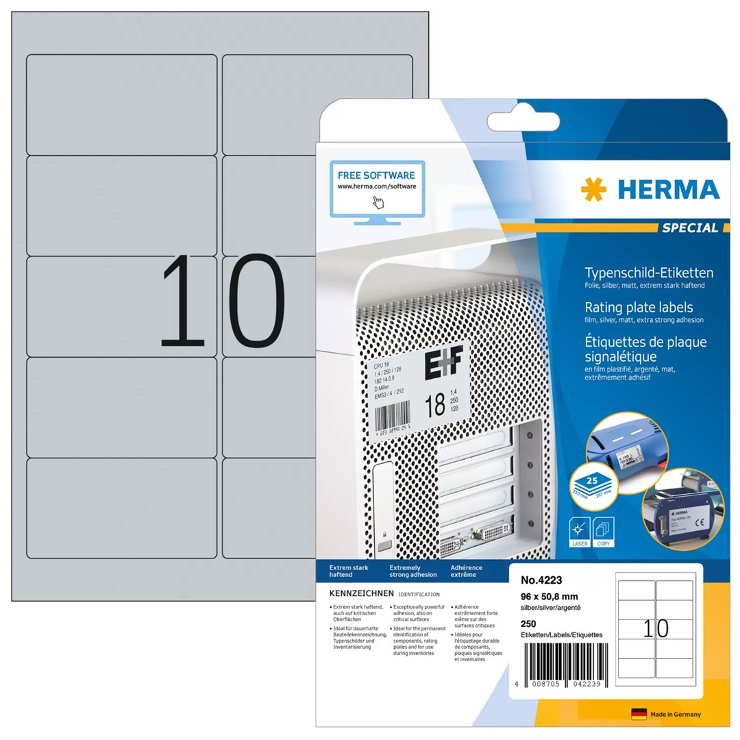 No name HERMA Rating plate labels