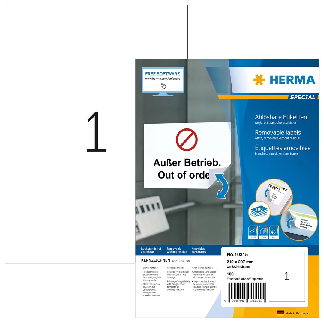 No name HERMA Removable labels A4
