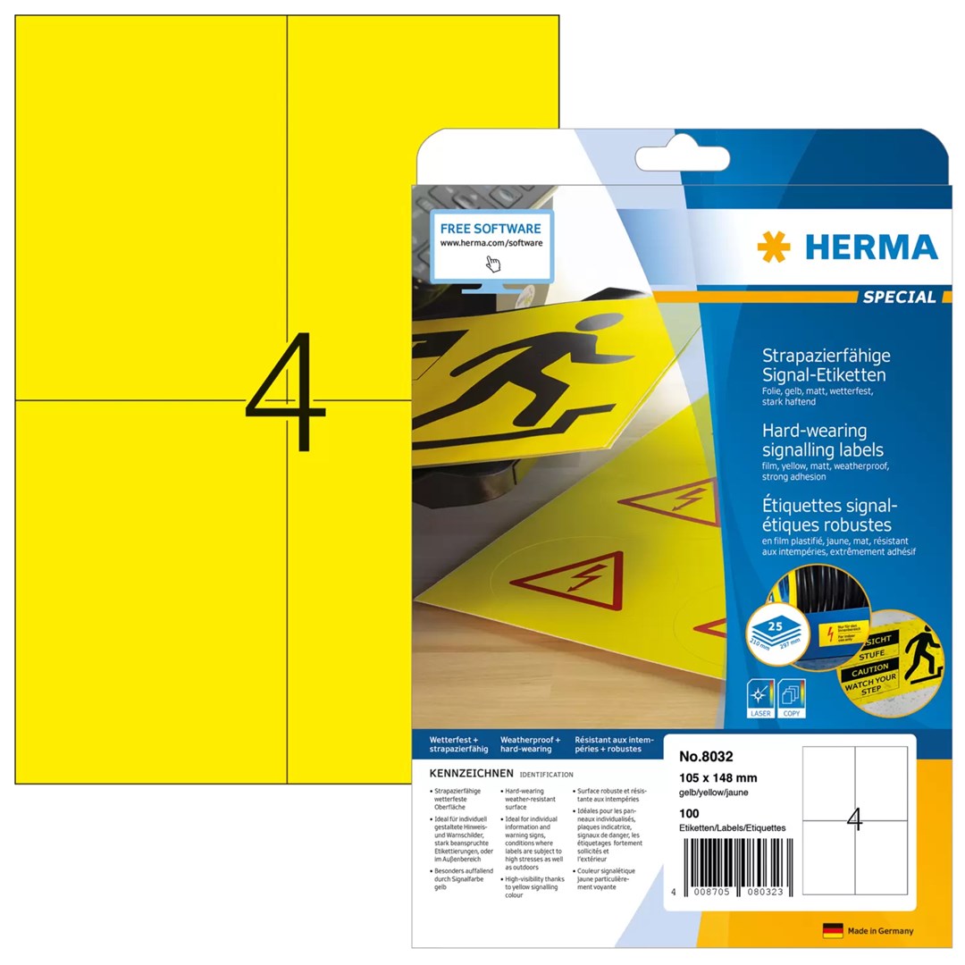 Solplanet HERMA Signs signalling hard-wearing A4