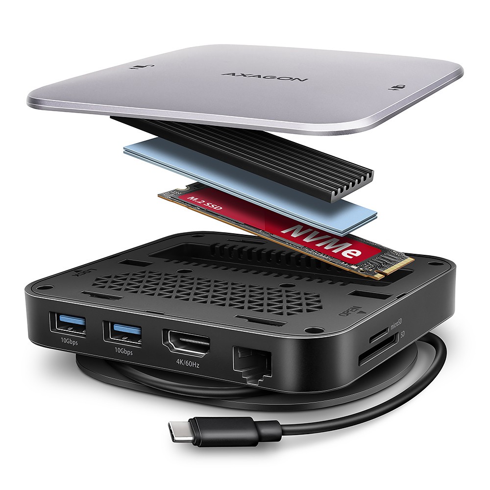 AXAGON HMC-UFO USB hub 9in1 10Gbps