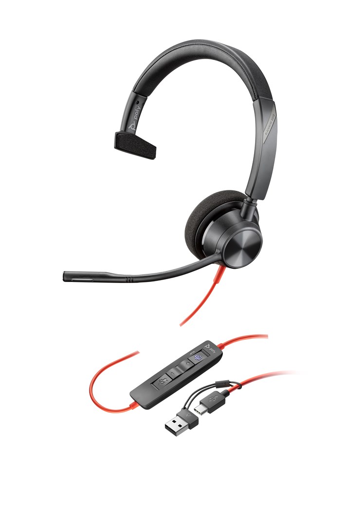 POLY  Blackwire 3310 Mono USB-C/A Headset
