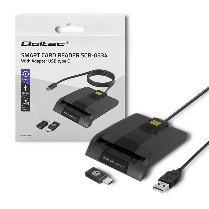 Qoltec Intelligent smart ID card reader