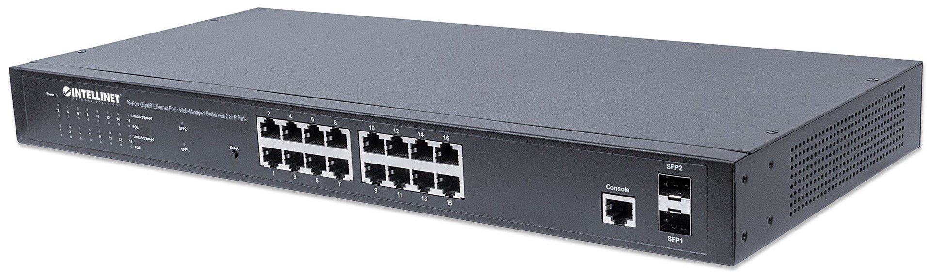 Intellinet 16-Port Gigabit Ethernet PoE+ Web-Managed