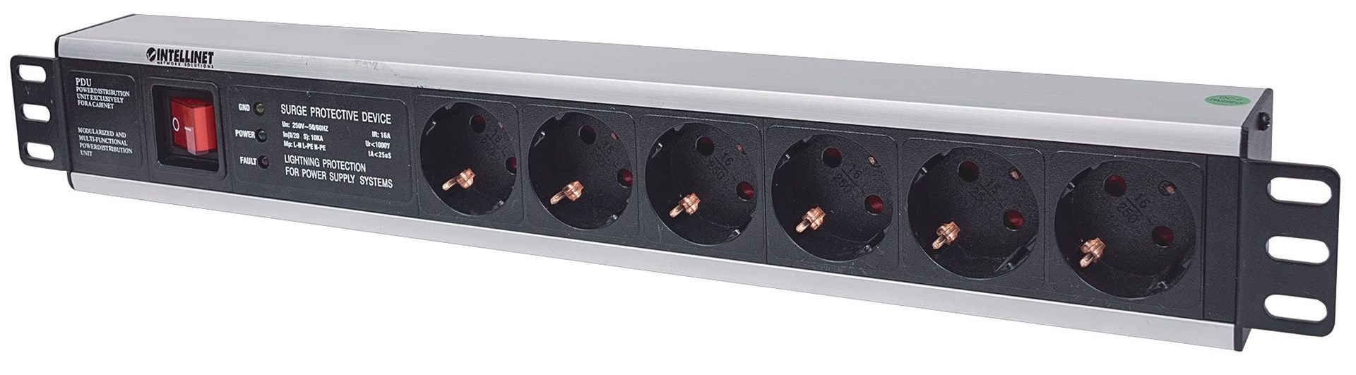 Intellinet  19" 1.5U Rackmount 6-Output