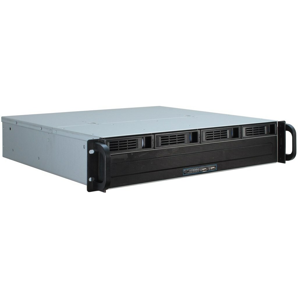 INTER-TECH  IPC 2U-2404S Rack Black, Silver