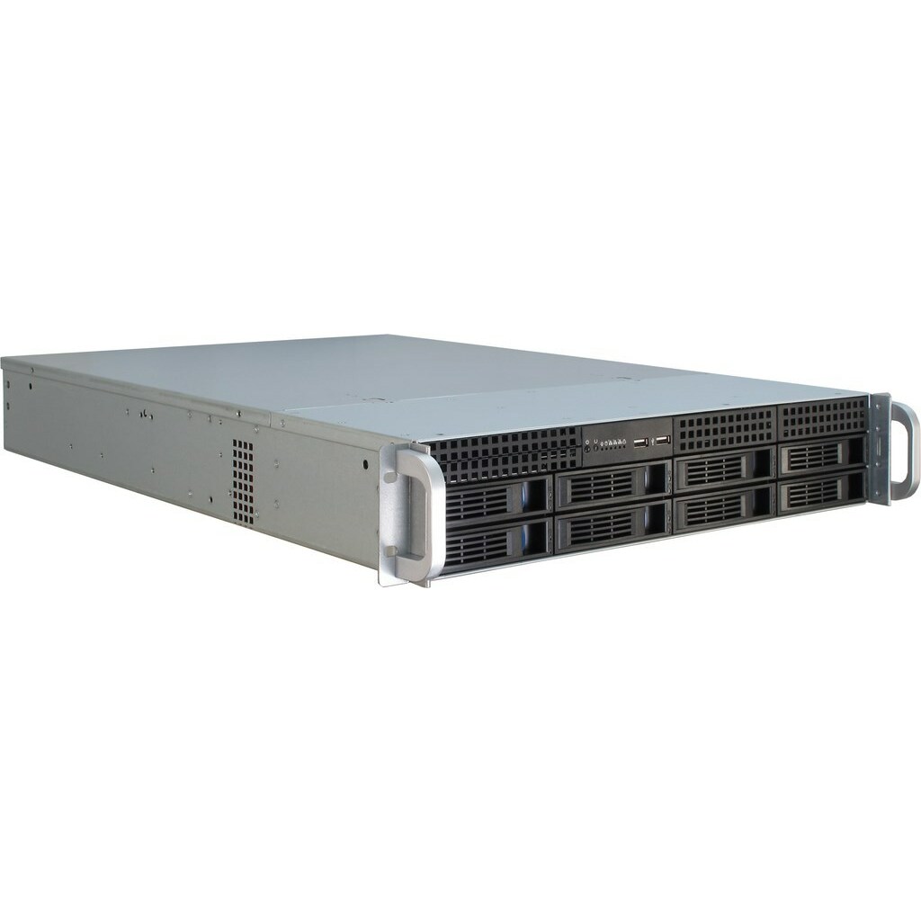 INTER-TECH  IPC 2U-2408 Rack Black, Stainless