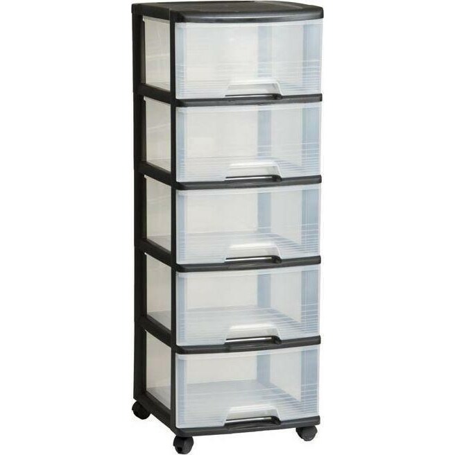 CURVER KETER BOOKCASE ON WHEELS 5x20L