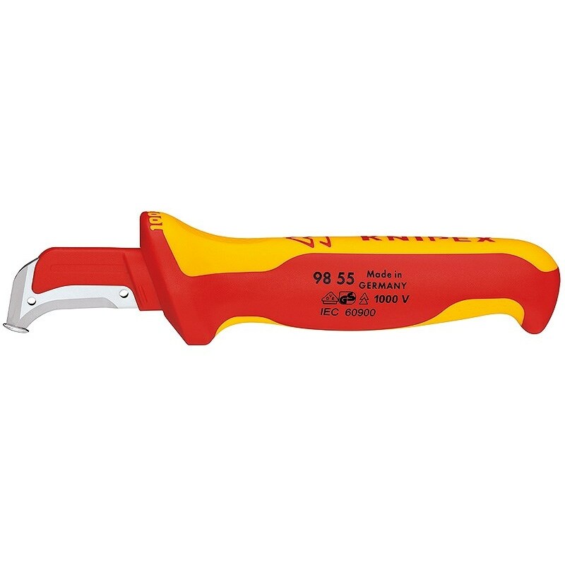 KNIPEX Kabelmantelmesser 009855 Metallic, Red, Yellow