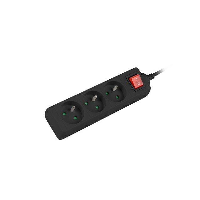 LANBERG  Power strip 3m, black, 3