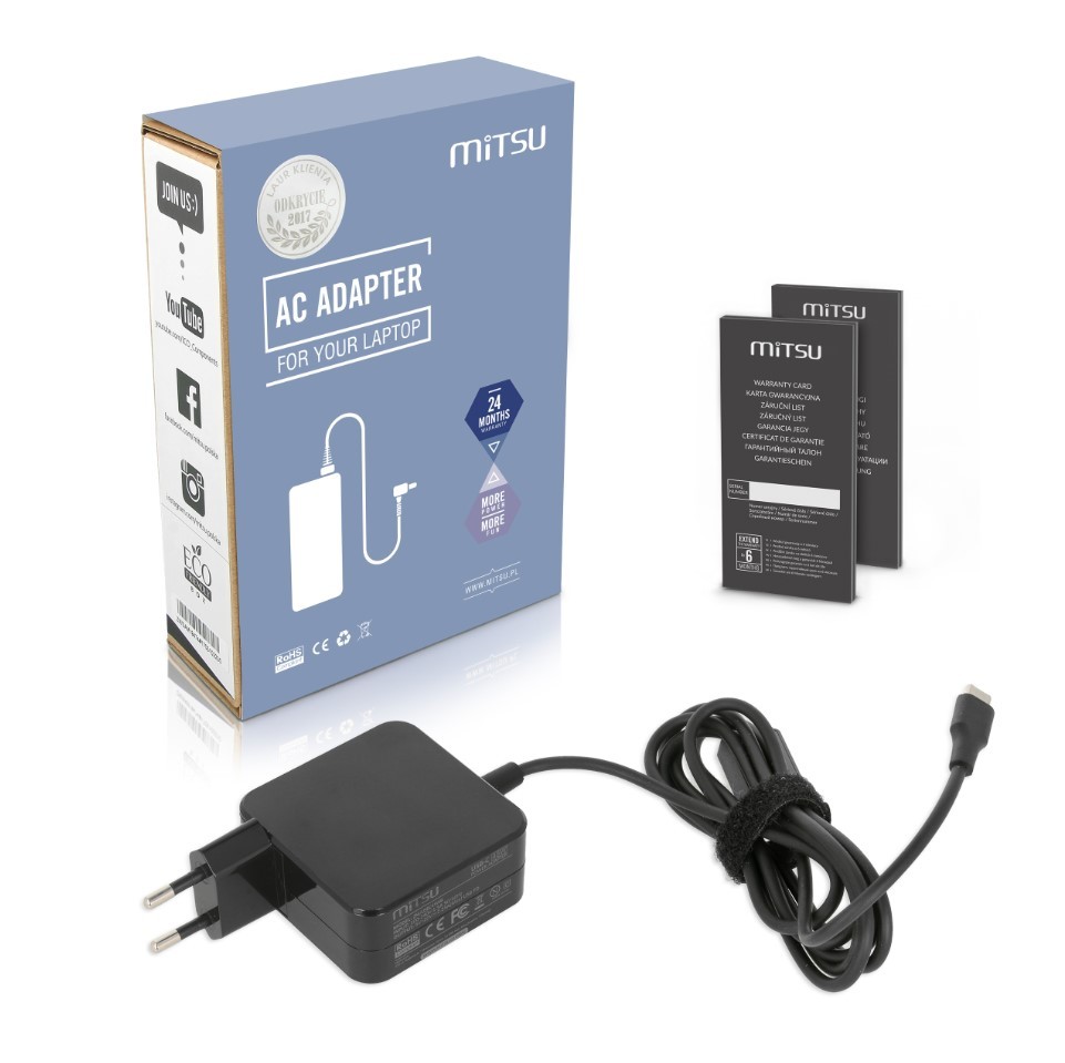 Mitsu Laptop power charger adapter 45W