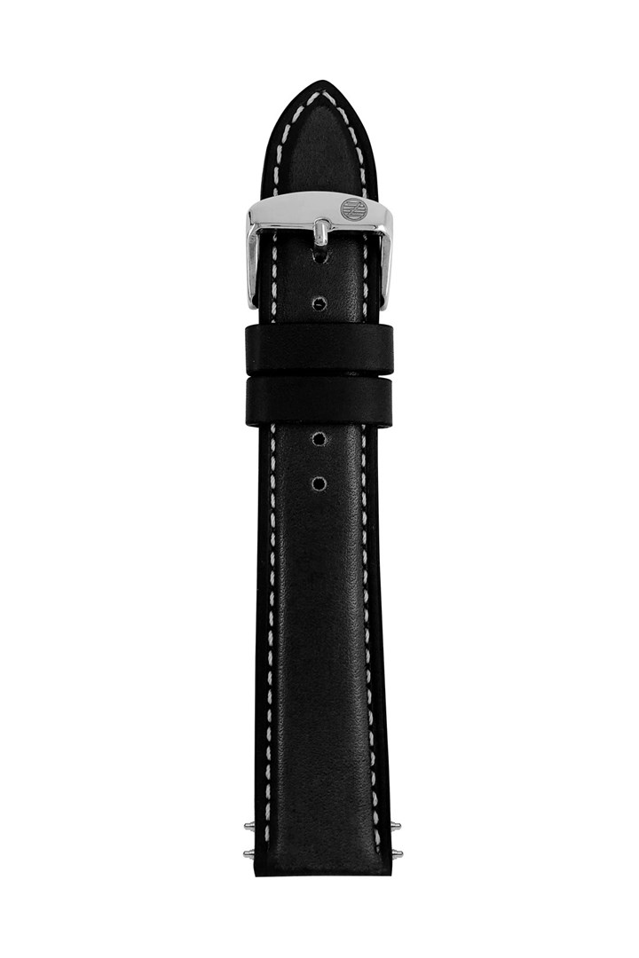 Zeppelin Leather strap , black 20 mm