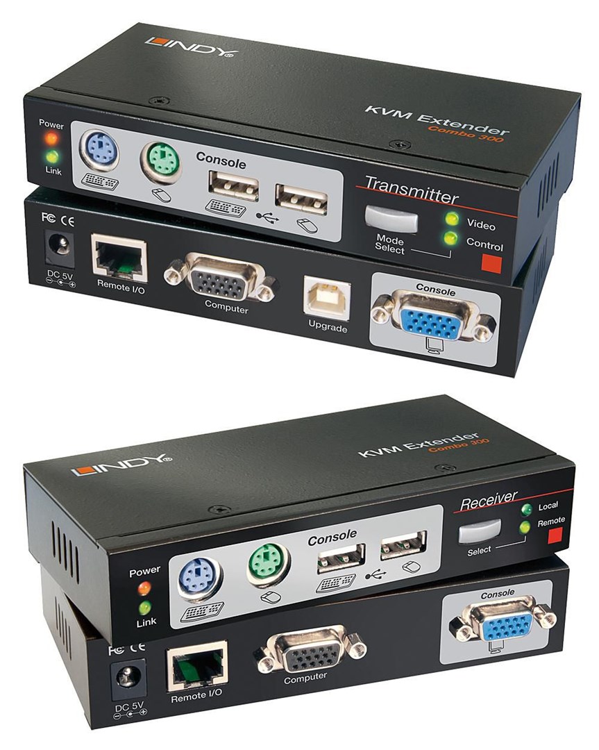 LINDY 300m CAT5 KVM Extender Combo