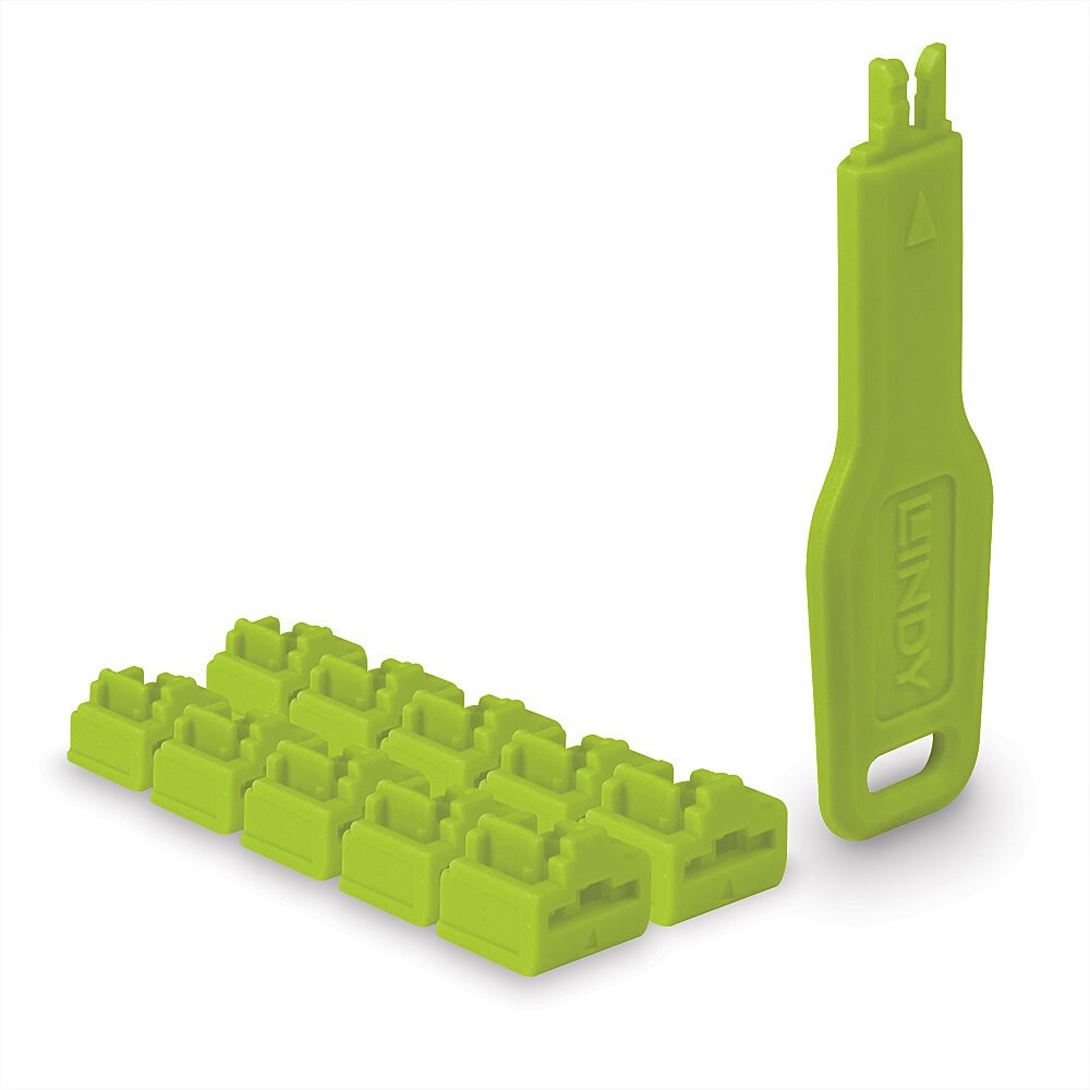 LINDY  RJ45 Port Locks Green, 10x