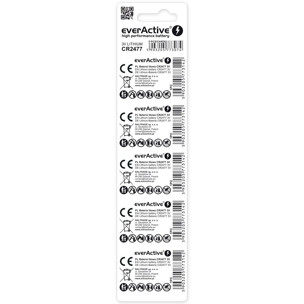 EverActive  LITHIUM MINI BATTERIES CR2477 5