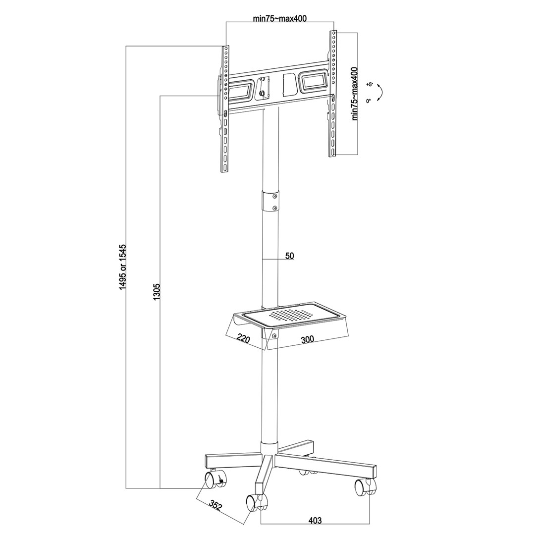 Maclean  MC-949 TV Cart, Stand, Professional
