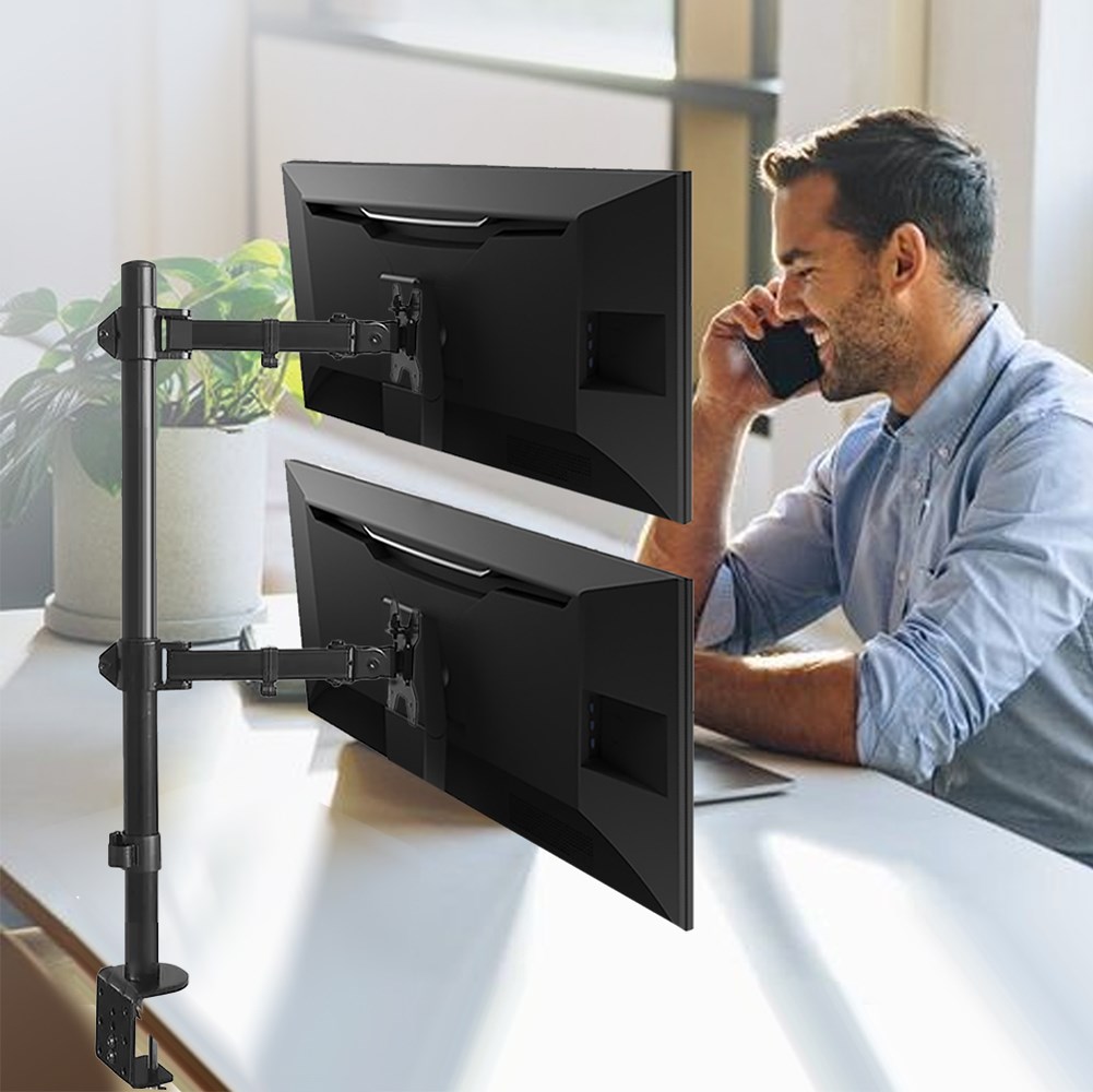 Maclean  MC-967 Double Vertical Monitor Desk