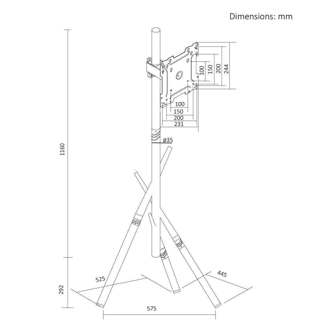 Maclean TV Floor Stand/Mount, 27–55", max