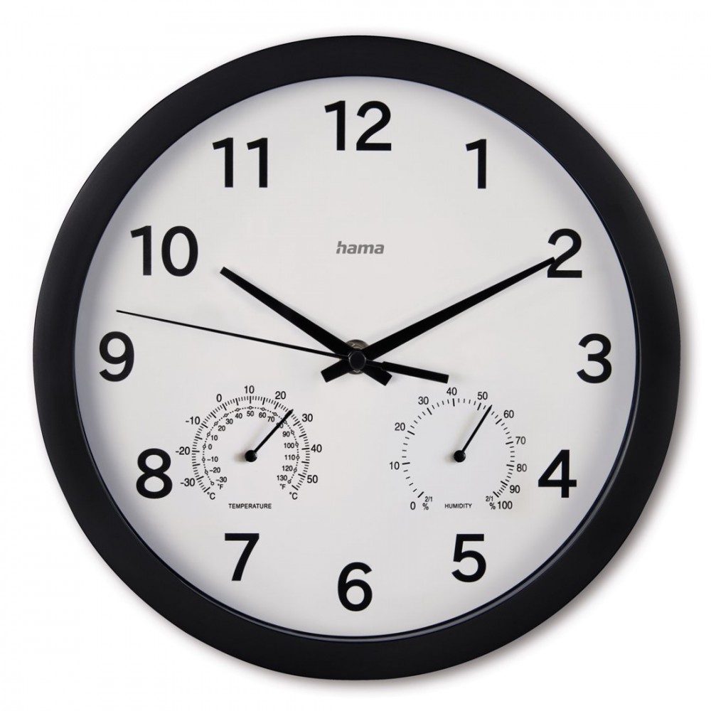 Hama malta wall clock 25cm black