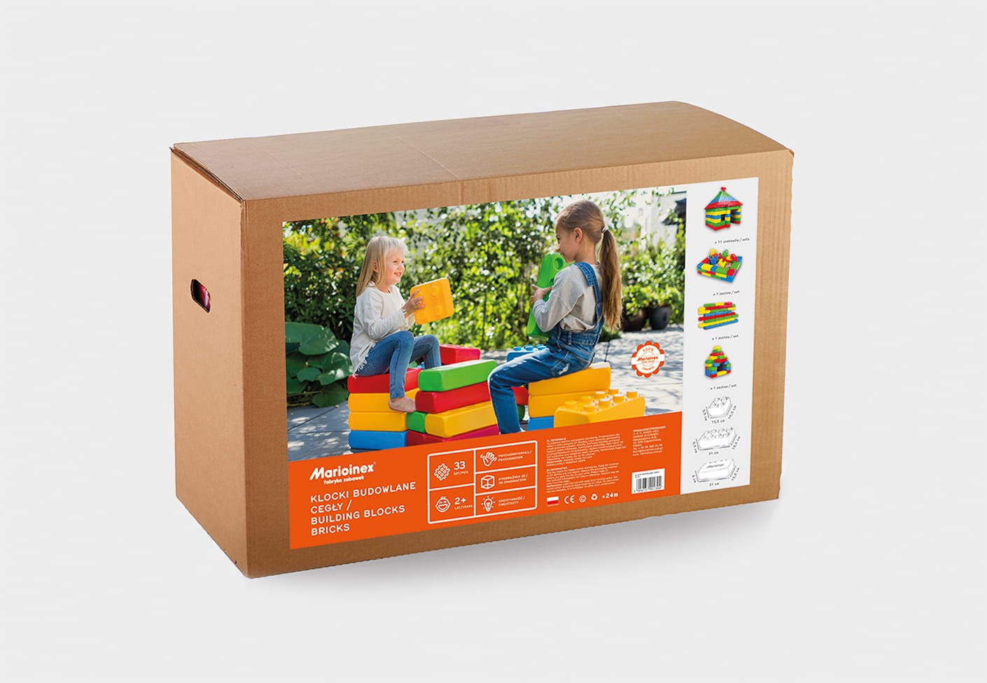 Marioinex `brick` building blocks, 33 pieces