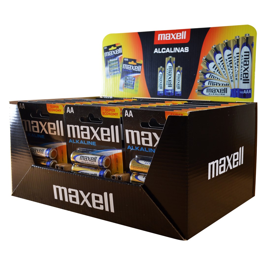 Maxell Alkaline LR6 AA 4-pack Display