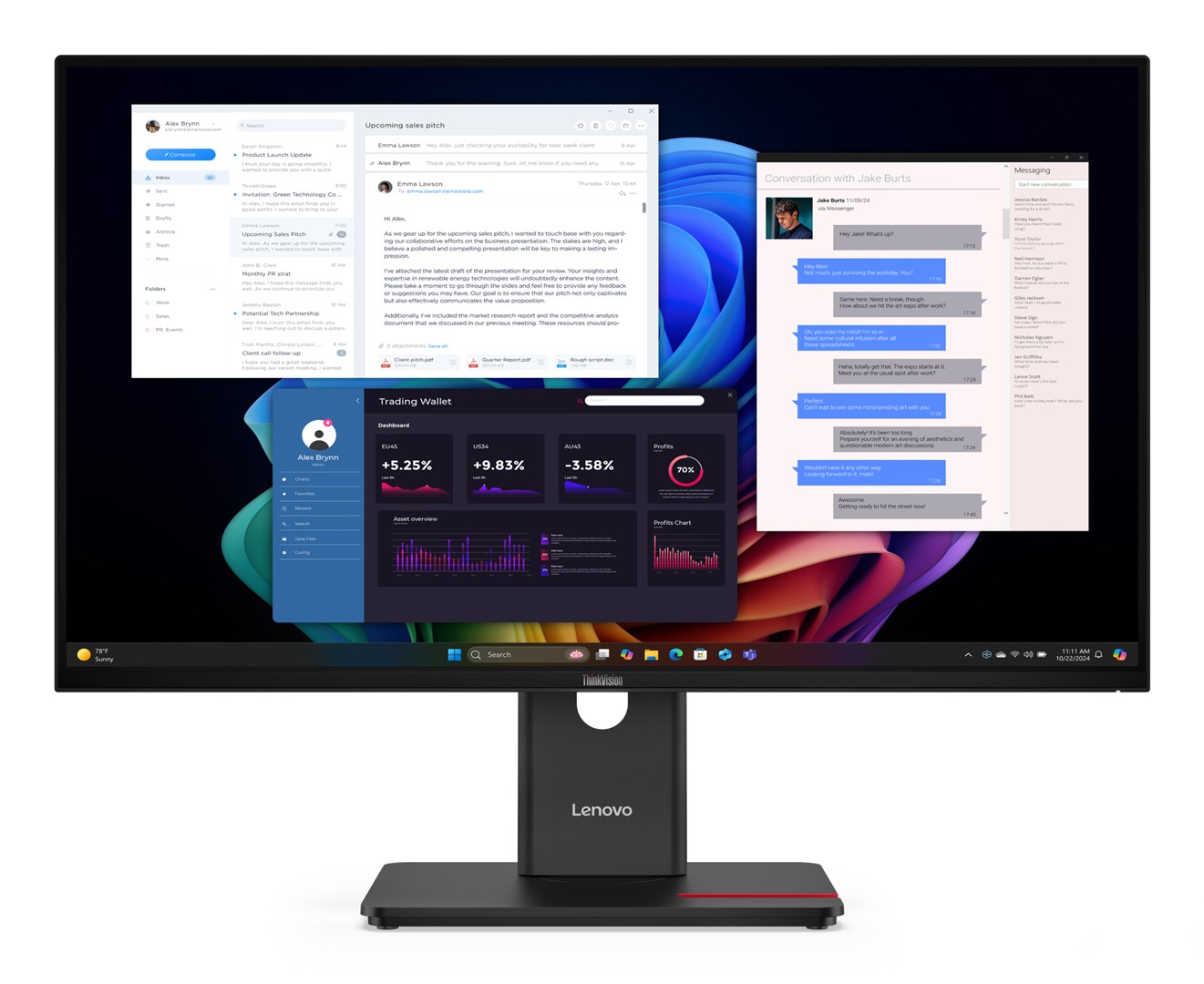 Lenovo Monitor ThinkVision T27UD-40 IPS 27"