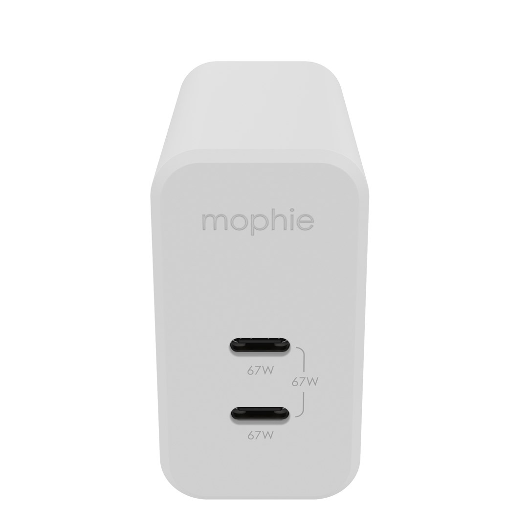 No name mophie Accessories-Wall Adapter-USB-C-PD-DUAL-67W-GAN-White-EU (2xUSBC)
