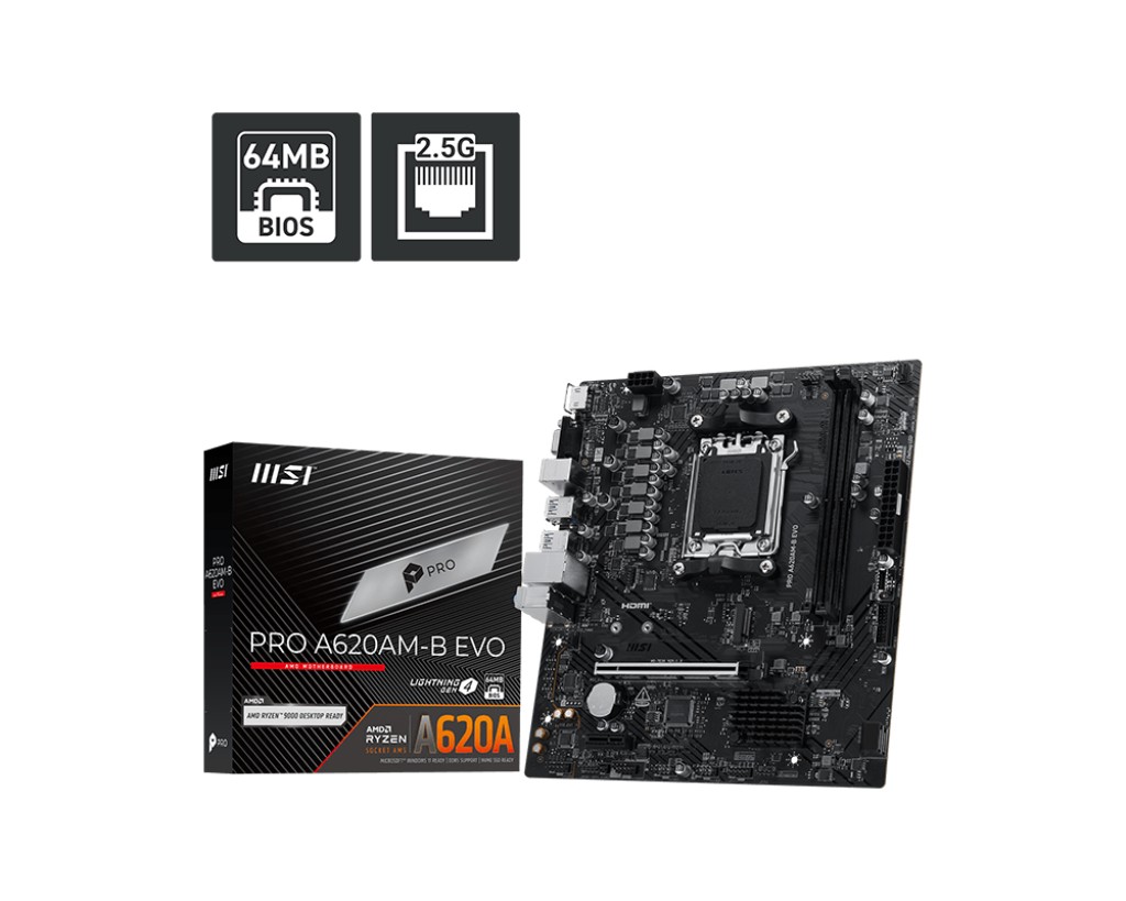 MSI Motherboard PRO A620AM-B EVO AM5