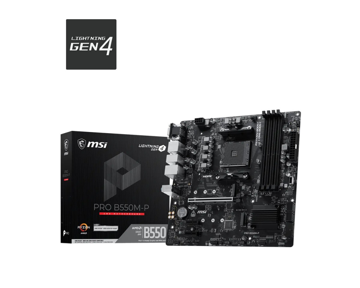MSI Motherboard PRO B550M-P AM4 4DDR4