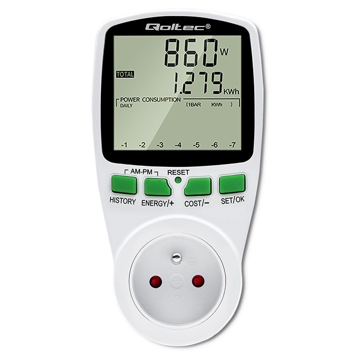 Qoltec Power meter PM0627 3680W with