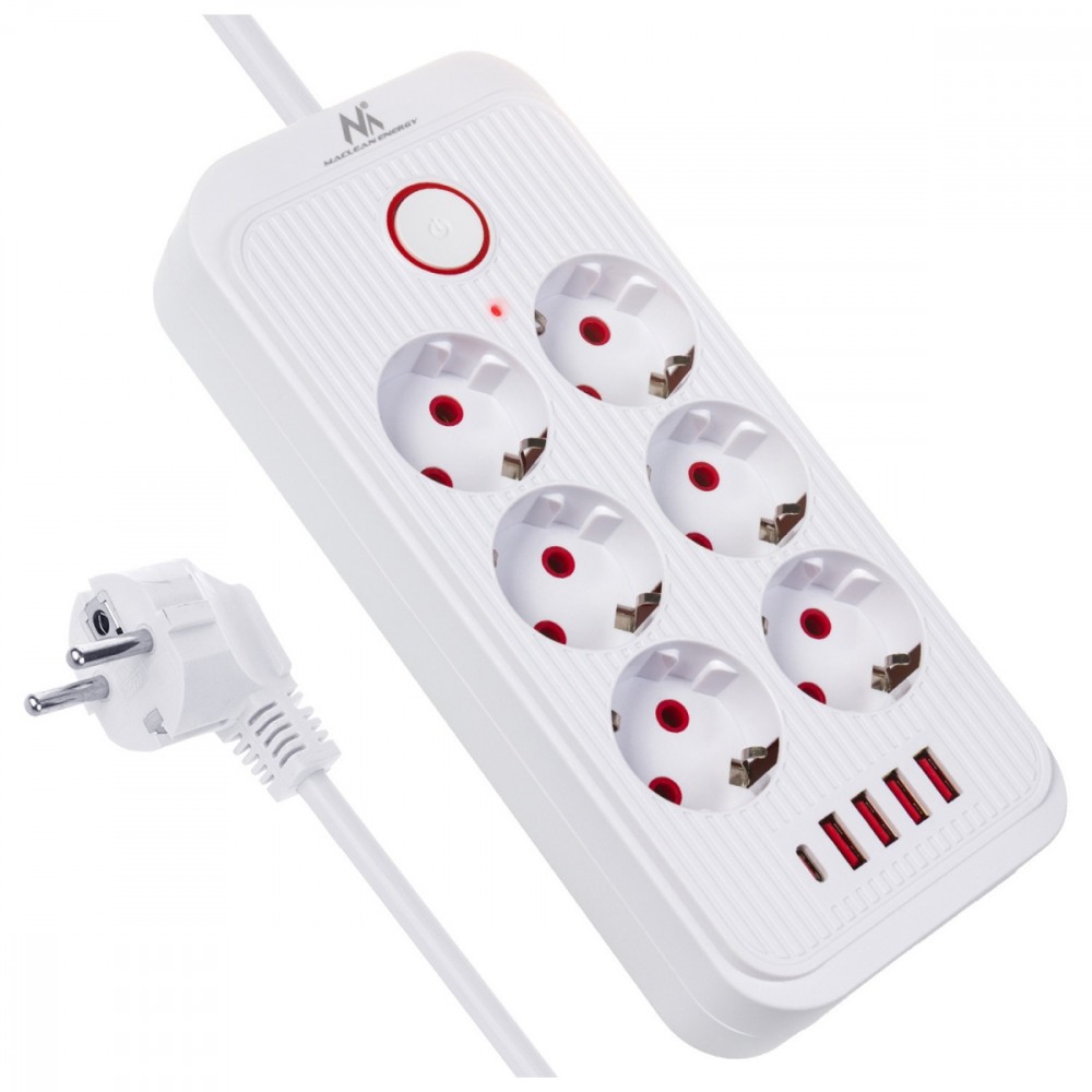 Maclean  Power strip 6 sockets, MCE389