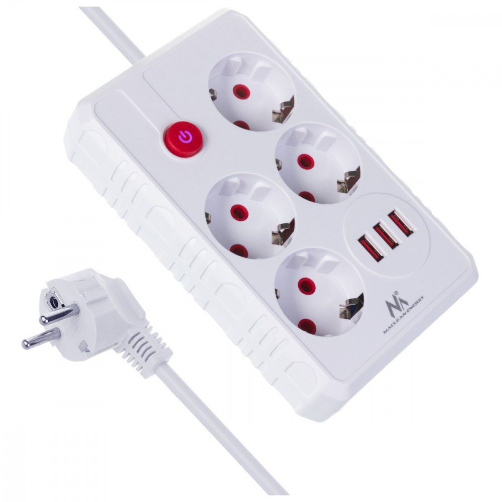Maclean  Power strip MCE393 W, 4