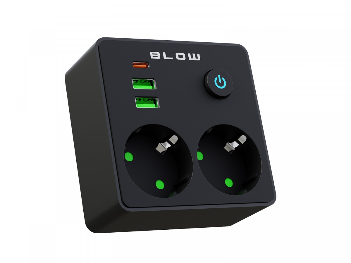 BLOW  Power strip R-20 PRx2 2xUSB-A