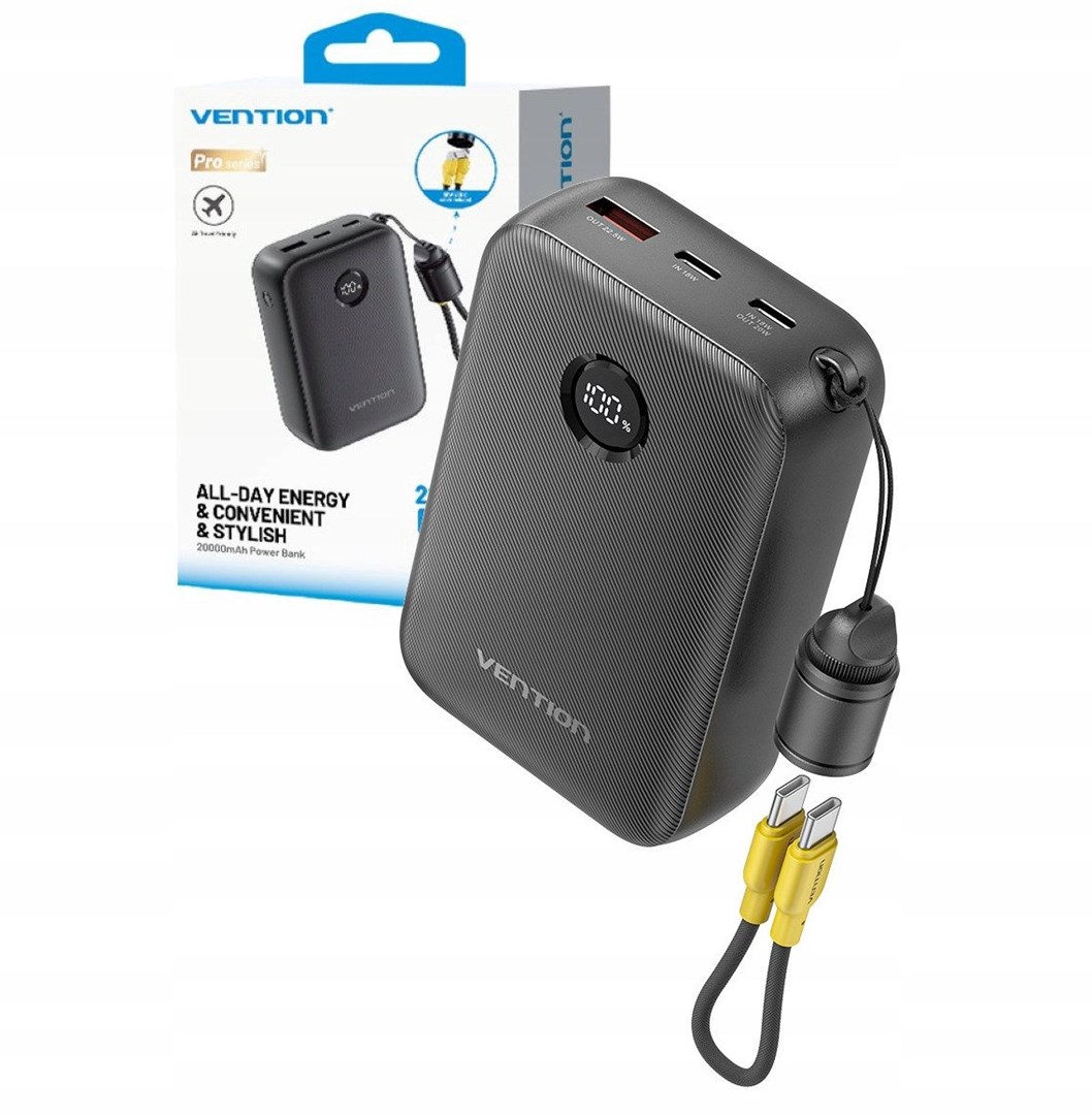 Vention Powerbank 20000mAh 2xUSB-C 1xUSB-A 22