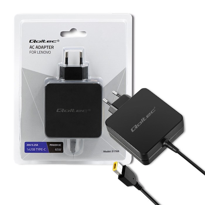 Qoltec  Power adapter for Lenovo 65W