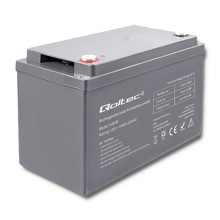 Qoltec  Battery AGM 12V 100Ah max