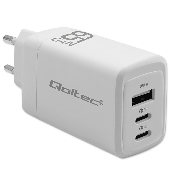 Qoltec GaN 65W charger,5V 20V