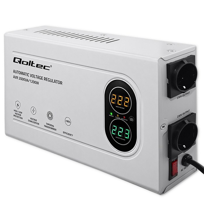 Qoltec  Voltage stabilizer AVR 2000VA 1200W