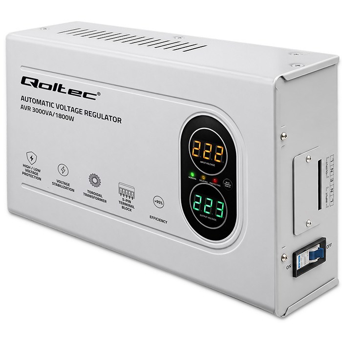 Qoltec Automatyczny Stabilizator napięcia AVR 3000VA